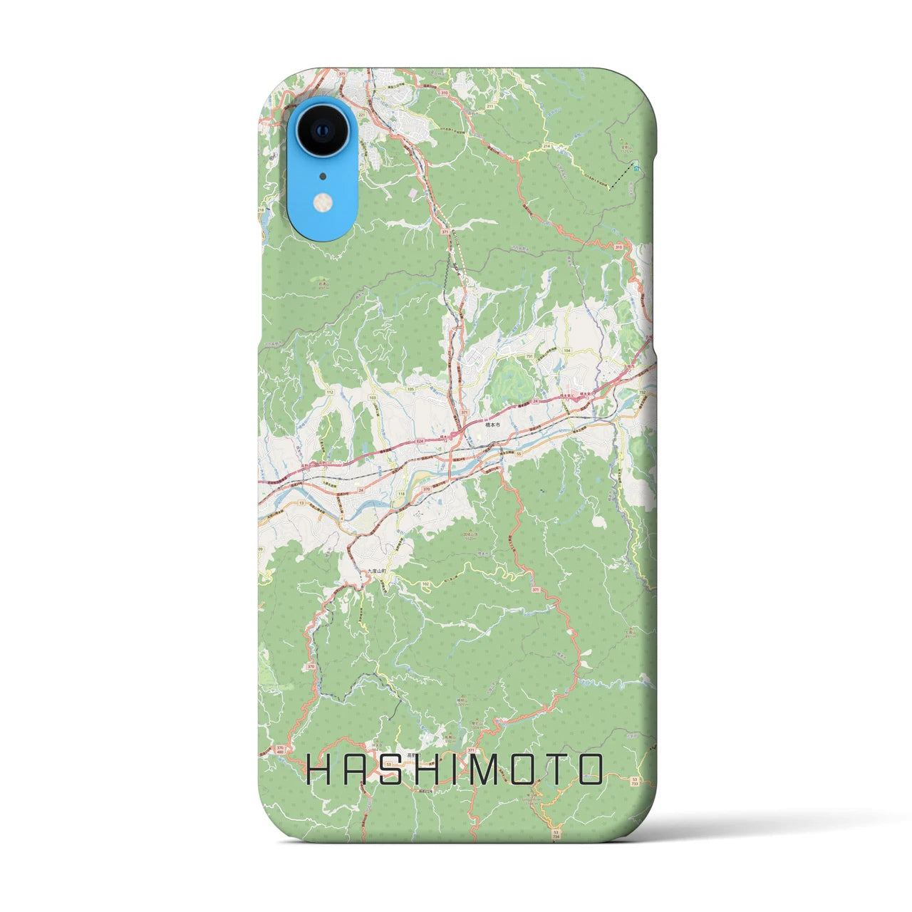 【橋本（和歌山県）】地図柄iPhoneケース（バックカバータイプ・ナチュラル）iPhone XR 用