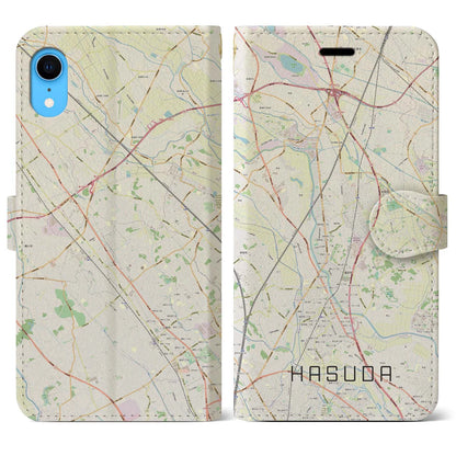 【蓮田（埼玉県）】地図柄iPhoneケース（手帳タイプ）ナチュラル・iPhone XR 用