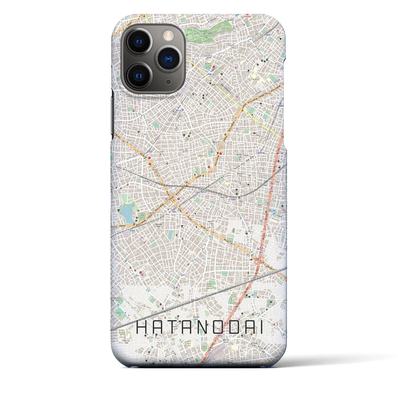 【旗の台】地図柄iPhoneケース（バックカバータイプ・ナチュラル）iPhone 11 Pro Max 用