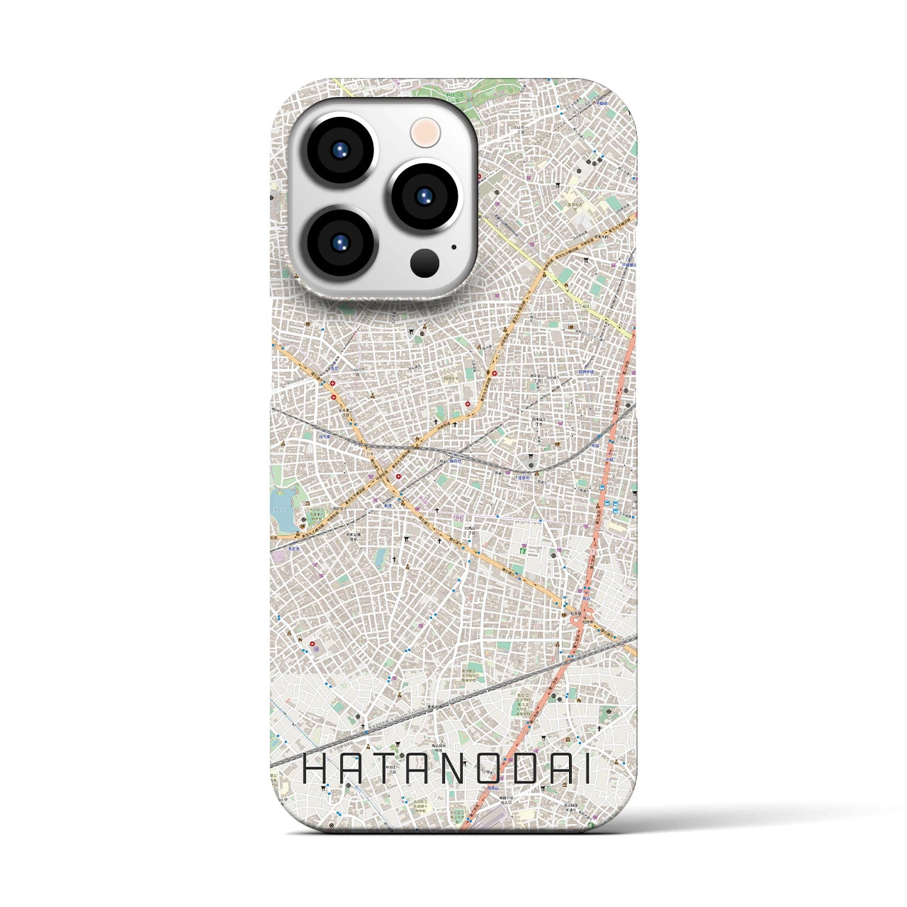 【旗の台】地図柄iPhoneケース（バックカバータイプ・ナチュラル）iPhone 13 Pro 用
