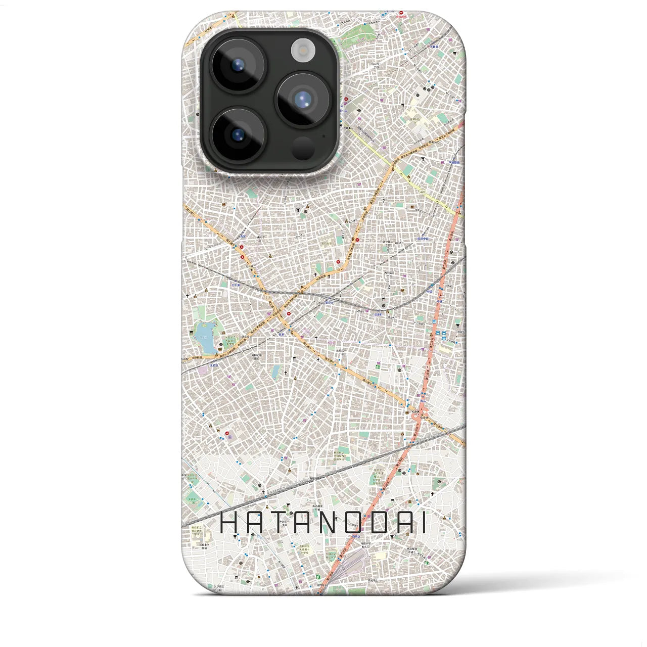 【旗の台】地図柄iPhoneケース（バックカバータイプ・ナチュラル）iPhone 15 Pro Max 用