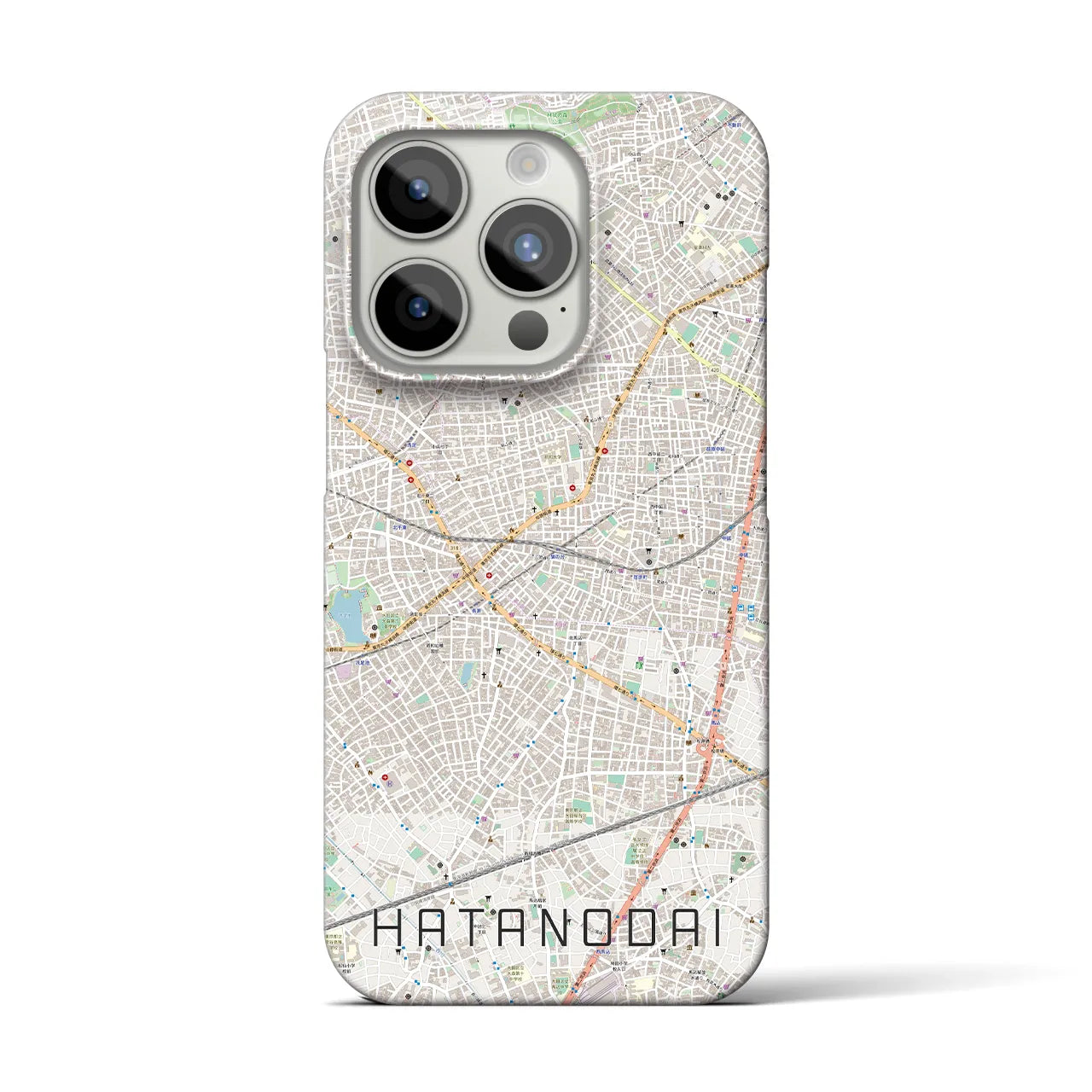 【旗の台】地図柄iPhoneケース（バックカバータイプ・ナチュラル）iPhone 15 Pro 用