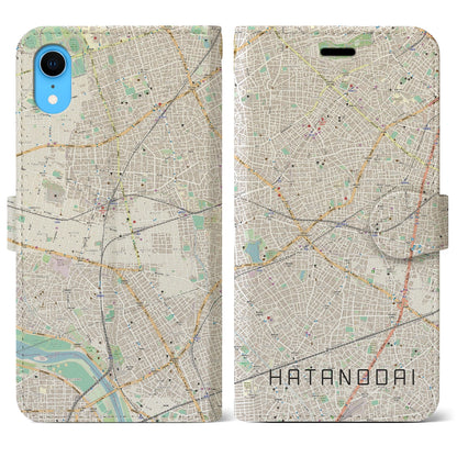 【旗の台（東京都）】地図柄iPhoneケース（手帳タイプ）ナチュラル・iPhone XR 用