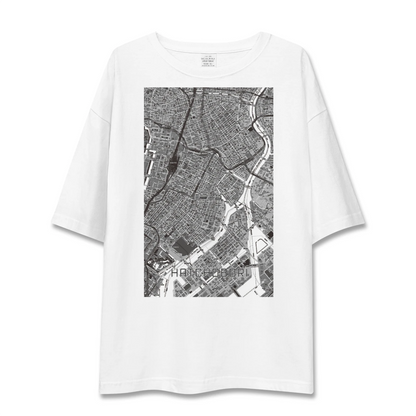 【八丁堀（東京都）】地図柄ビッグシルエットTシャツ