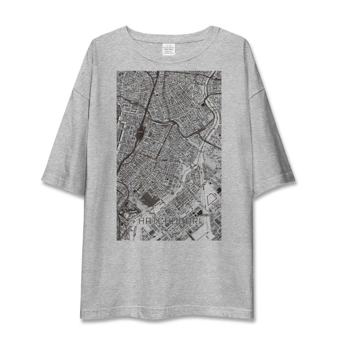 【八丁堀（東京都）】地図柄ビッグシルエットTシャツ