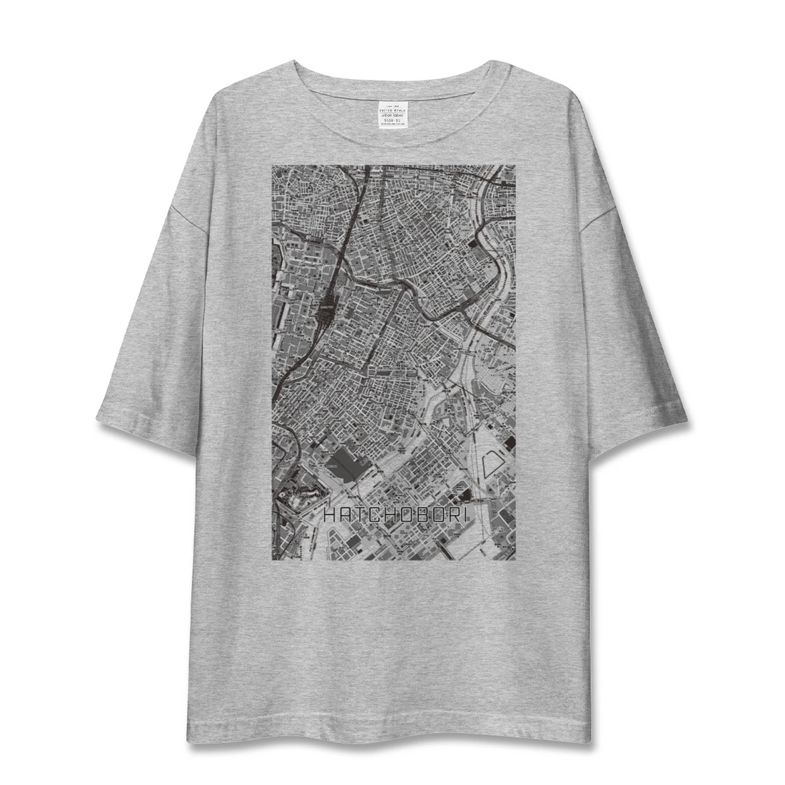 【八丁堀(東京都)】地図柄ビッグシルエットTシャツ