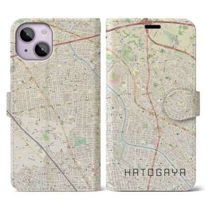 【鳩ヶ谷（埼玉県）】地図柄iPhoneケース（手帳タイプ）ナチュラル・iPhone 14 用