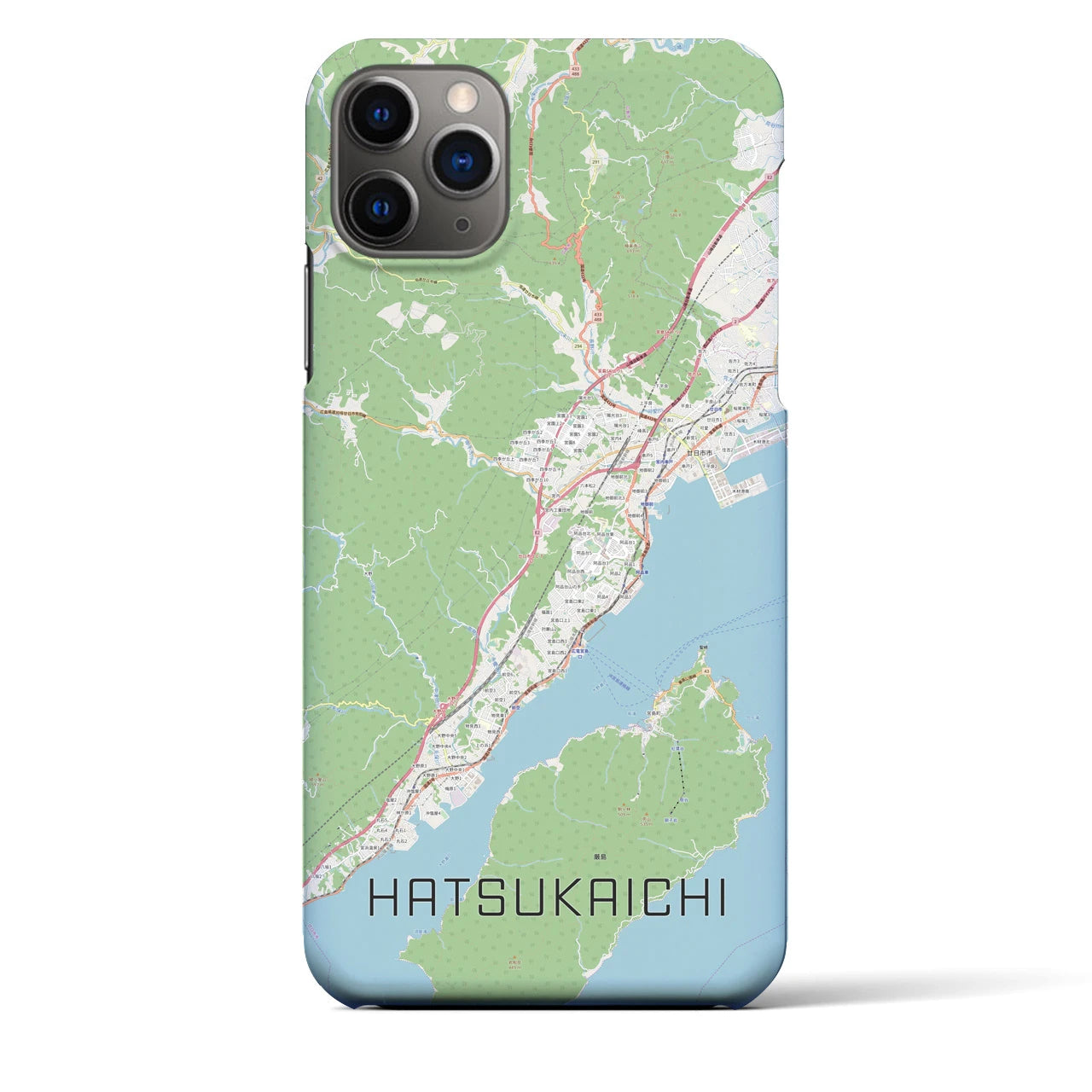 【廿日市】地図柄iPhoneケース（バックカバータイプ・ナチュラル）iPhone 11 Pro Max 用