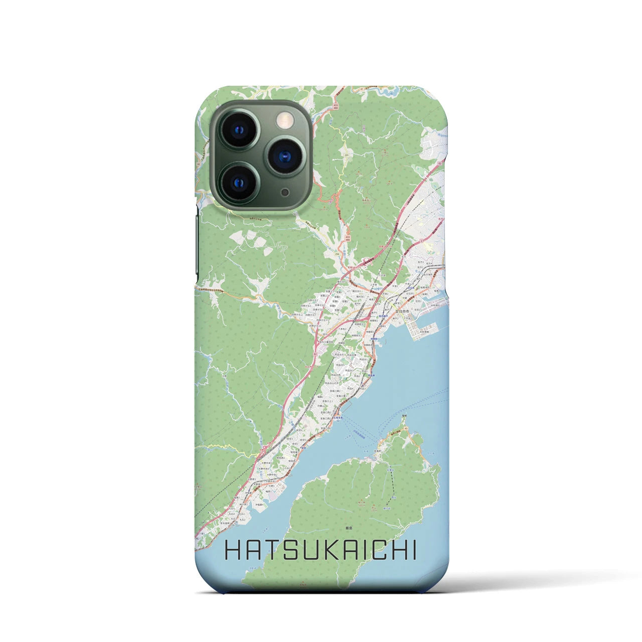 【廿日市】地図柄iPhoneケース（バックカバータイプ・ナチュラル）iPhone 11 Pro 用