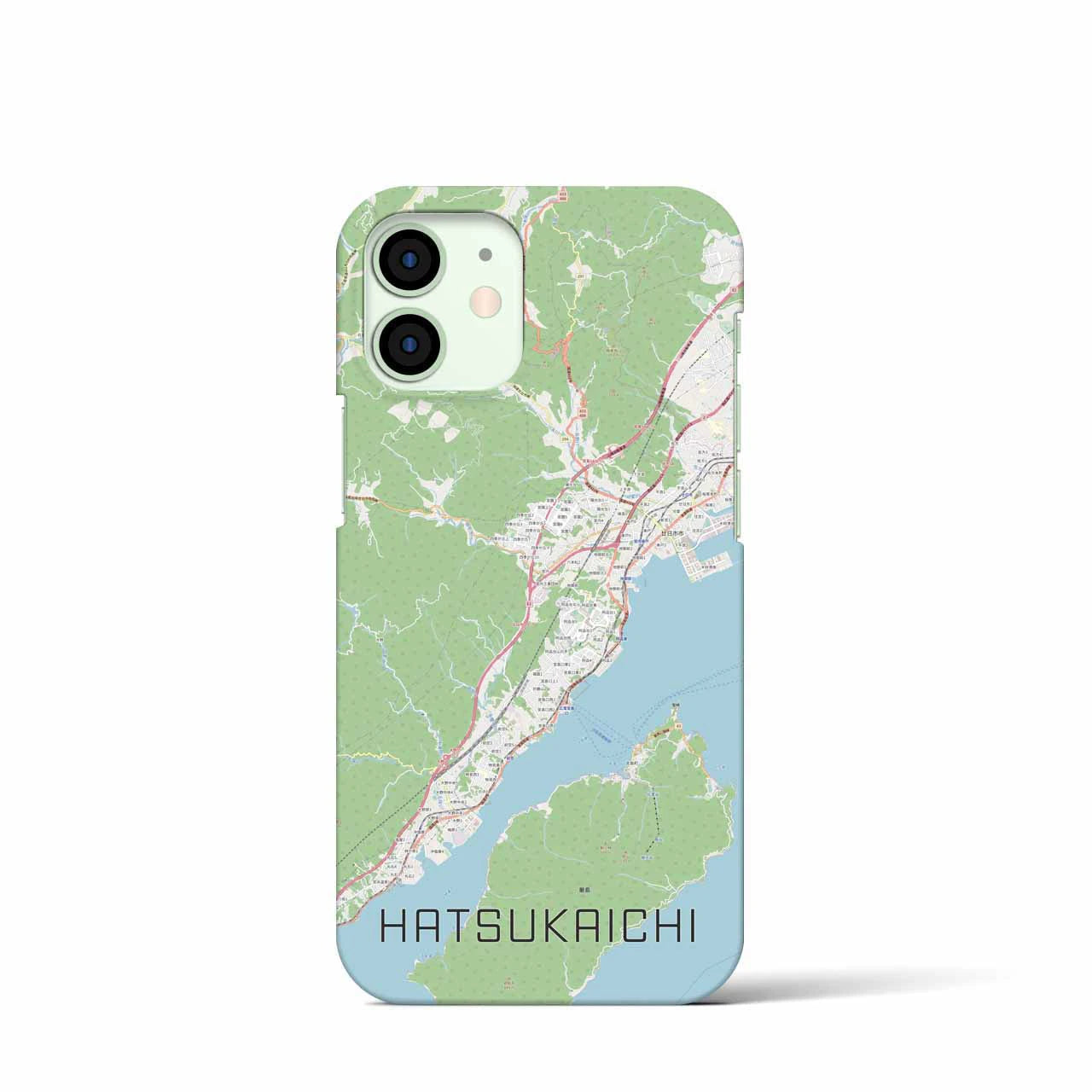 【廿日市】地図柄iPhoneケース（バックカバータイプ・ナチュラル）iPhone 12 mini 用