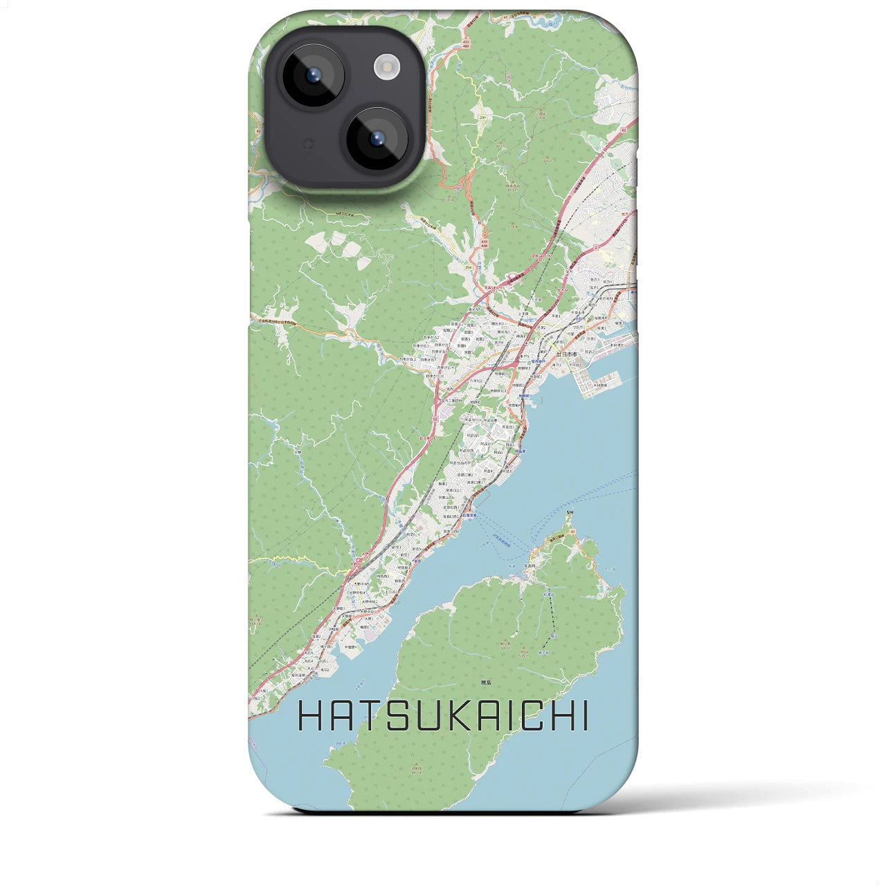 【廿日市】地図柄iPhoneケース（バックカバータイプ・ナチュラル）iPhone 14 Plus 用