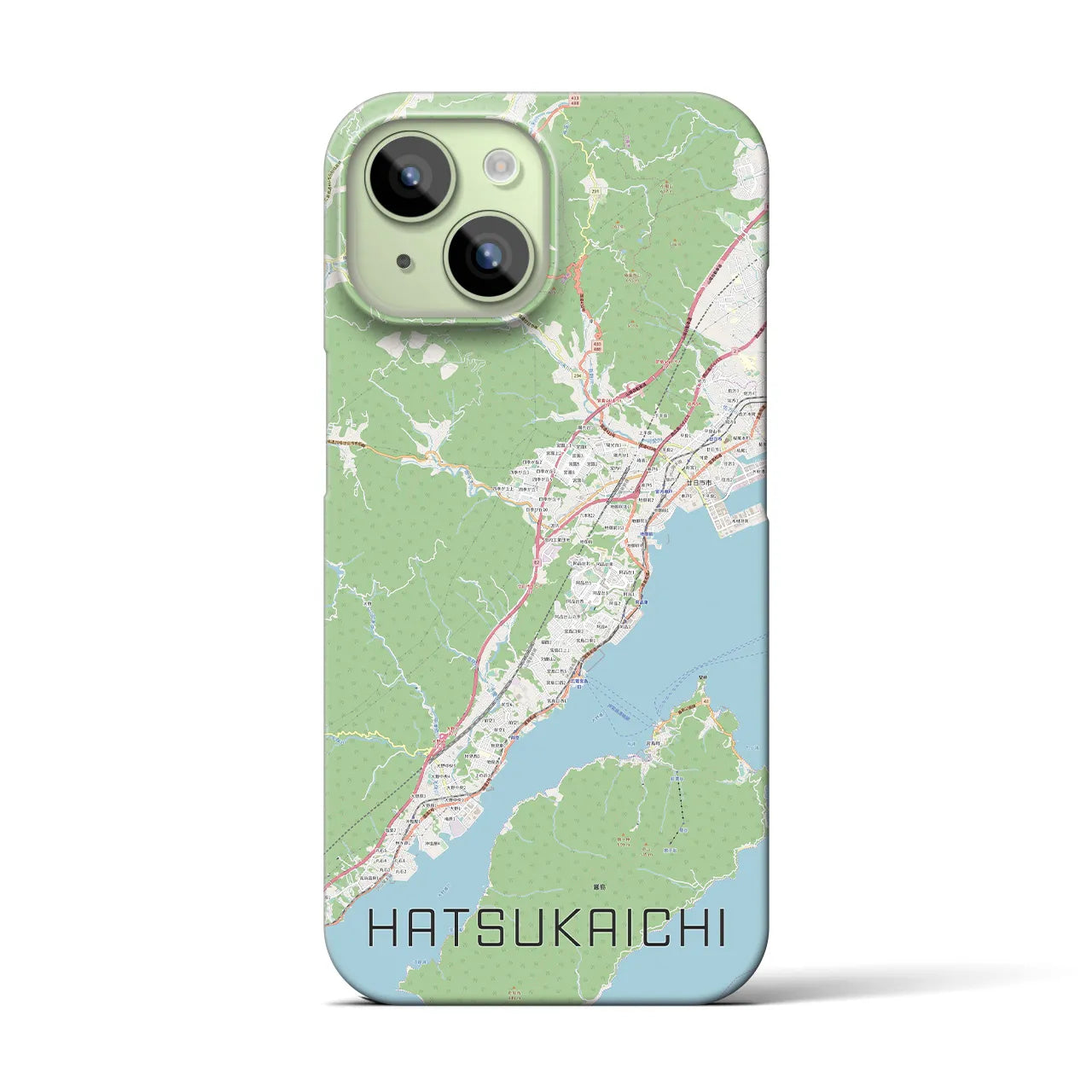【廿日市】地図柄iPhoneケース（バックカバータイプ・ナチュラル）iPhone 15 用