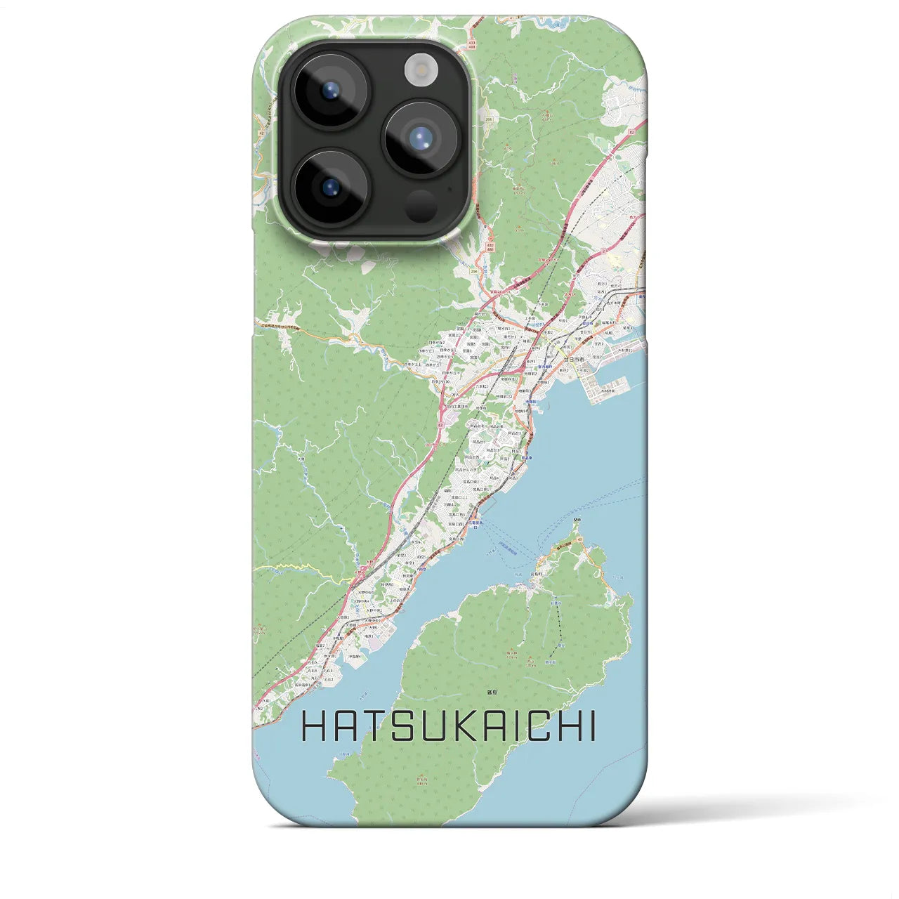【廿日市】地図柄iPhoneケース（バックカバータイプ・ナチュラル）iPhone 15 Pro Max 用