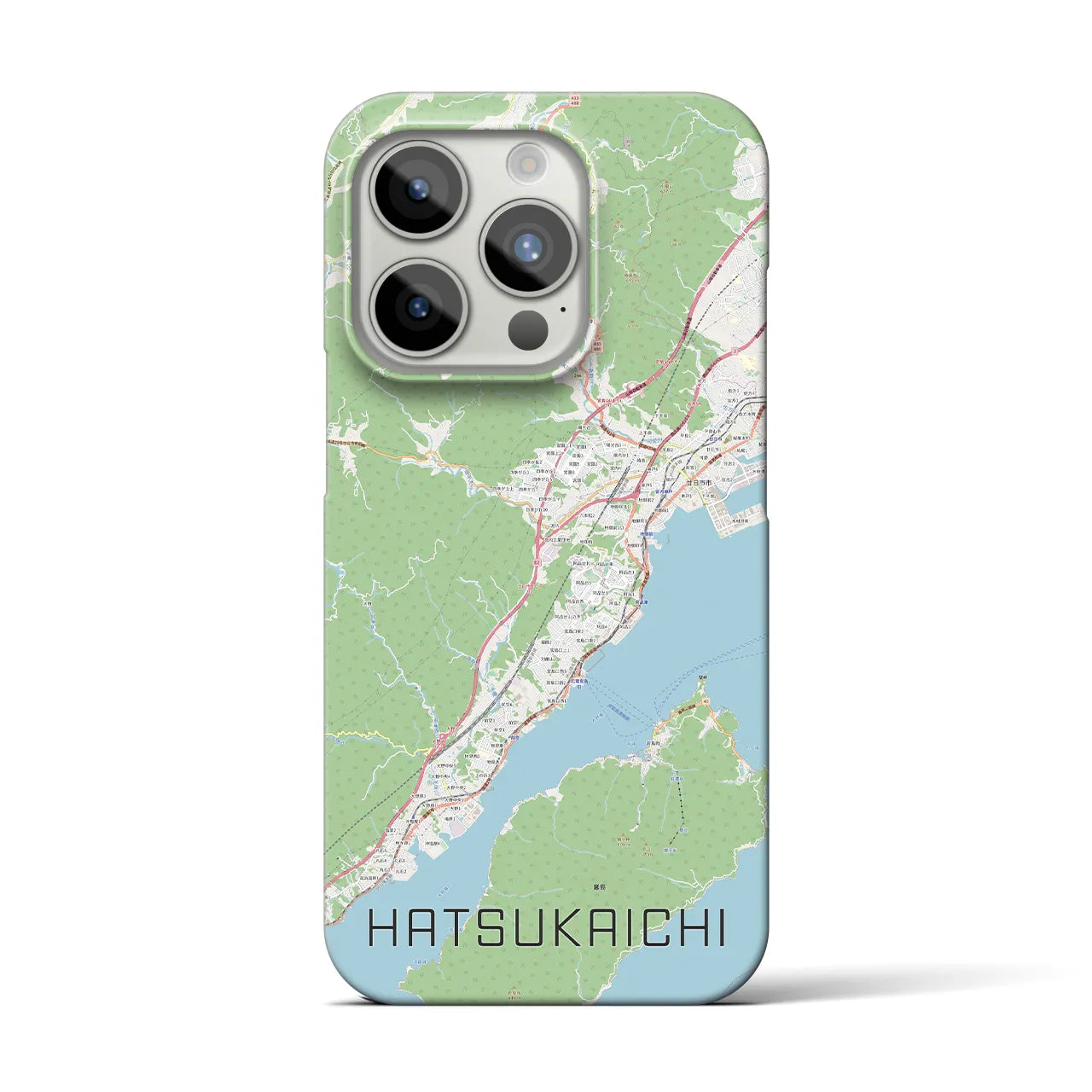 【廿日市】地図柄iPhoneケース（バックカバータイプ・ナチュラル）iPhone 15 Pro 用