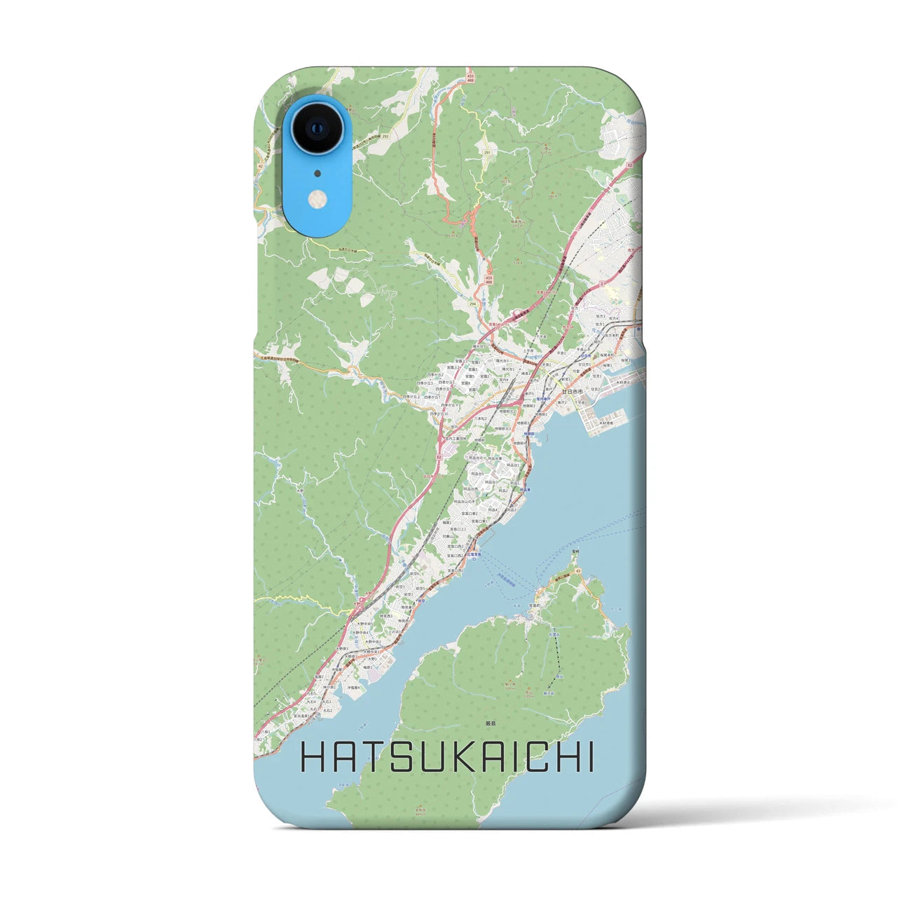 【廿日市】地図柄iPhoneケース（バックカバータイプ・ナチュラル）iPhone XR 用