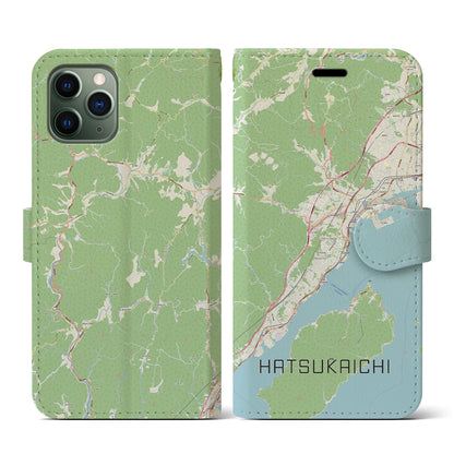【廿日市（広島県）】地図柄iPhoneケース（手帳タイプ）ナチュラル・iPhone 11 Pro 用