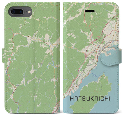 【廿日市（広島県）】地図柄iPhoneケース（手帳タイプ）ナチュラル・iPhone 8Plus /7Plus / 6sPlus / 6Plus 用