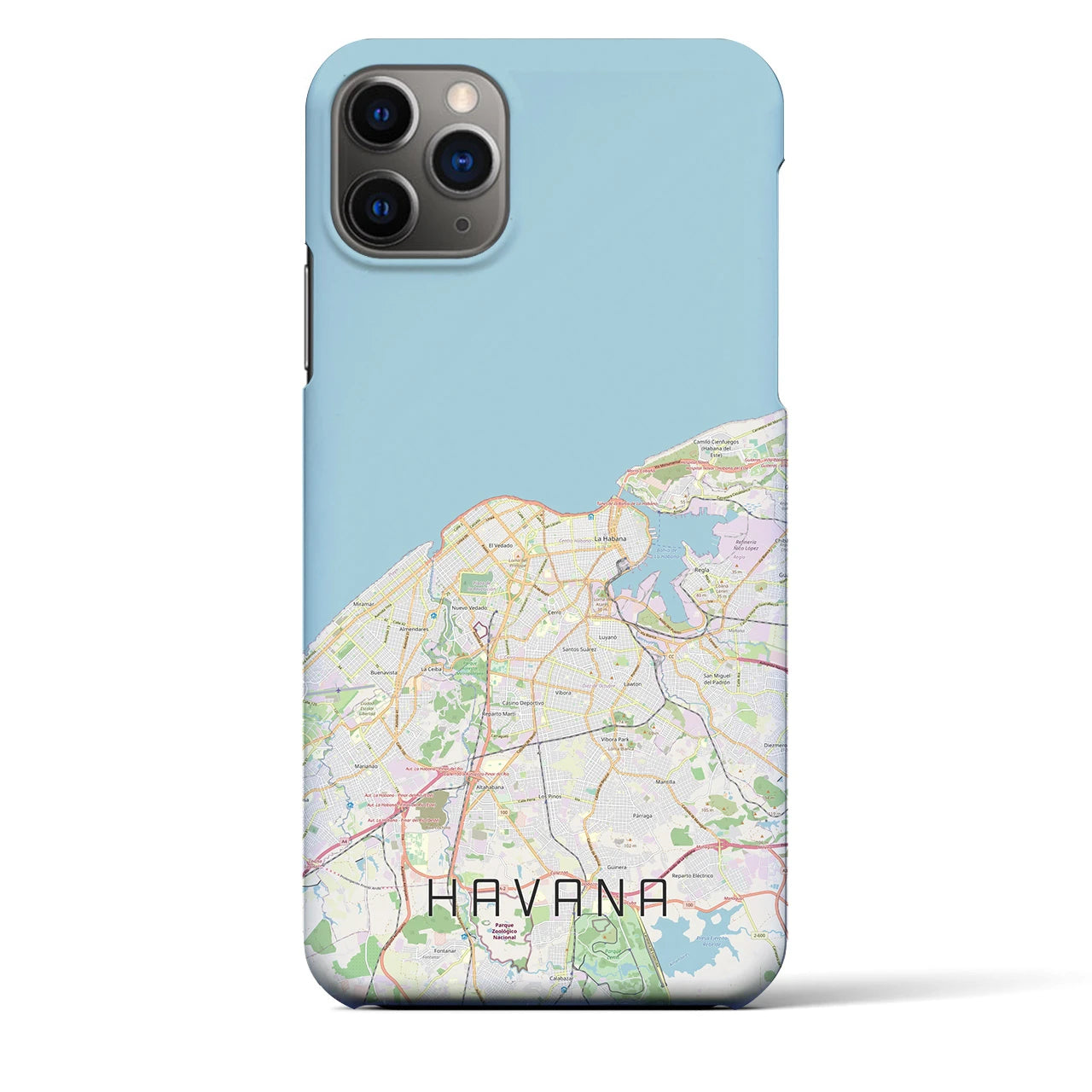 【ハバナ】地図柄iPhoneケース（バックカバータイプ・ナチュラル）iPhone 11 Pro Max 用