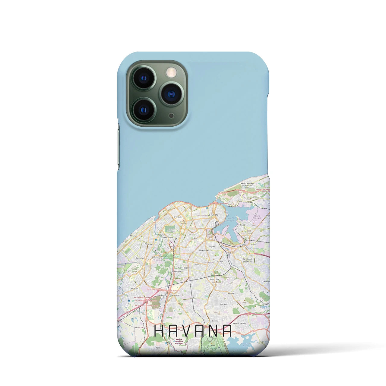 【ハバナ】地図柄iPhoneケース（バックカバータイプ・ナチュラル）iPhone 11 Pro 用