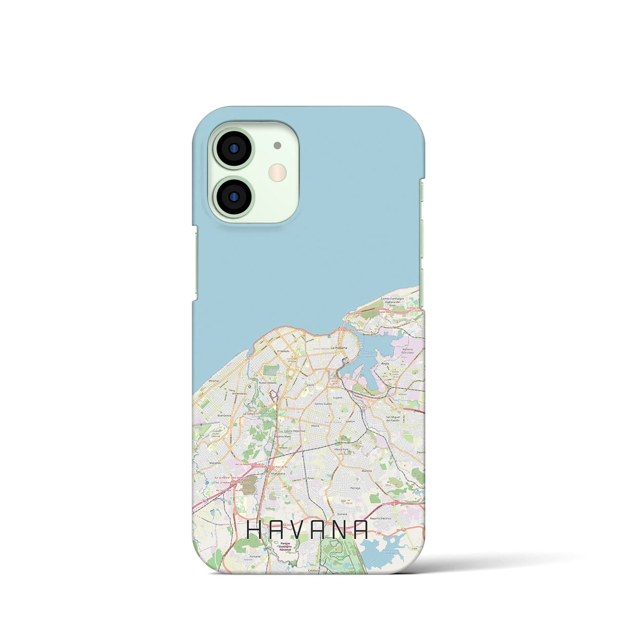 【ハバナ】地図柄iPhoneケース（バックカバータイプ・ナチュラル）iPhone 12 mini 用