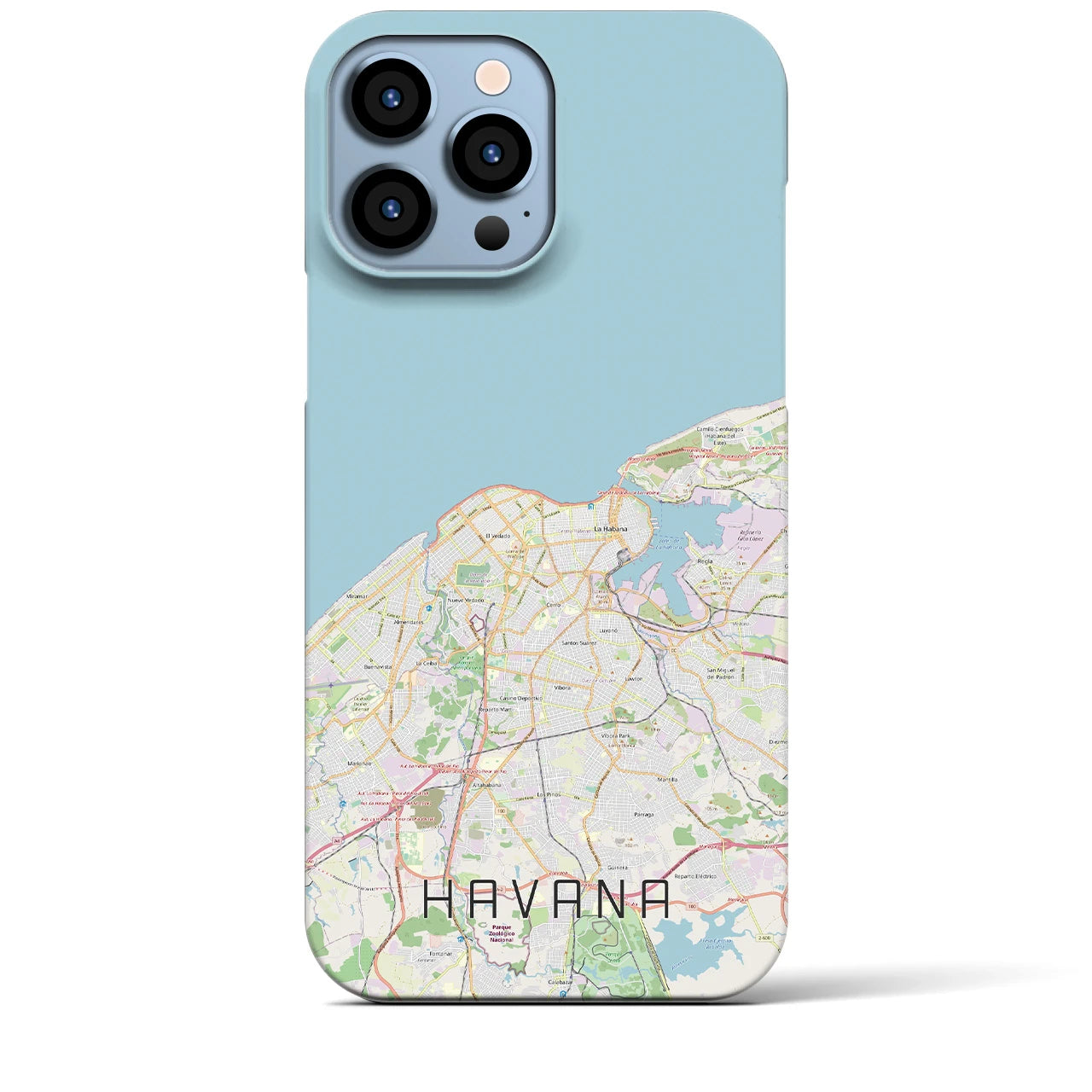 【ハバナ】地図柄iPhoneケース（バックカバータイプ・ナチュラル）iPhone 13 Pro Max 用