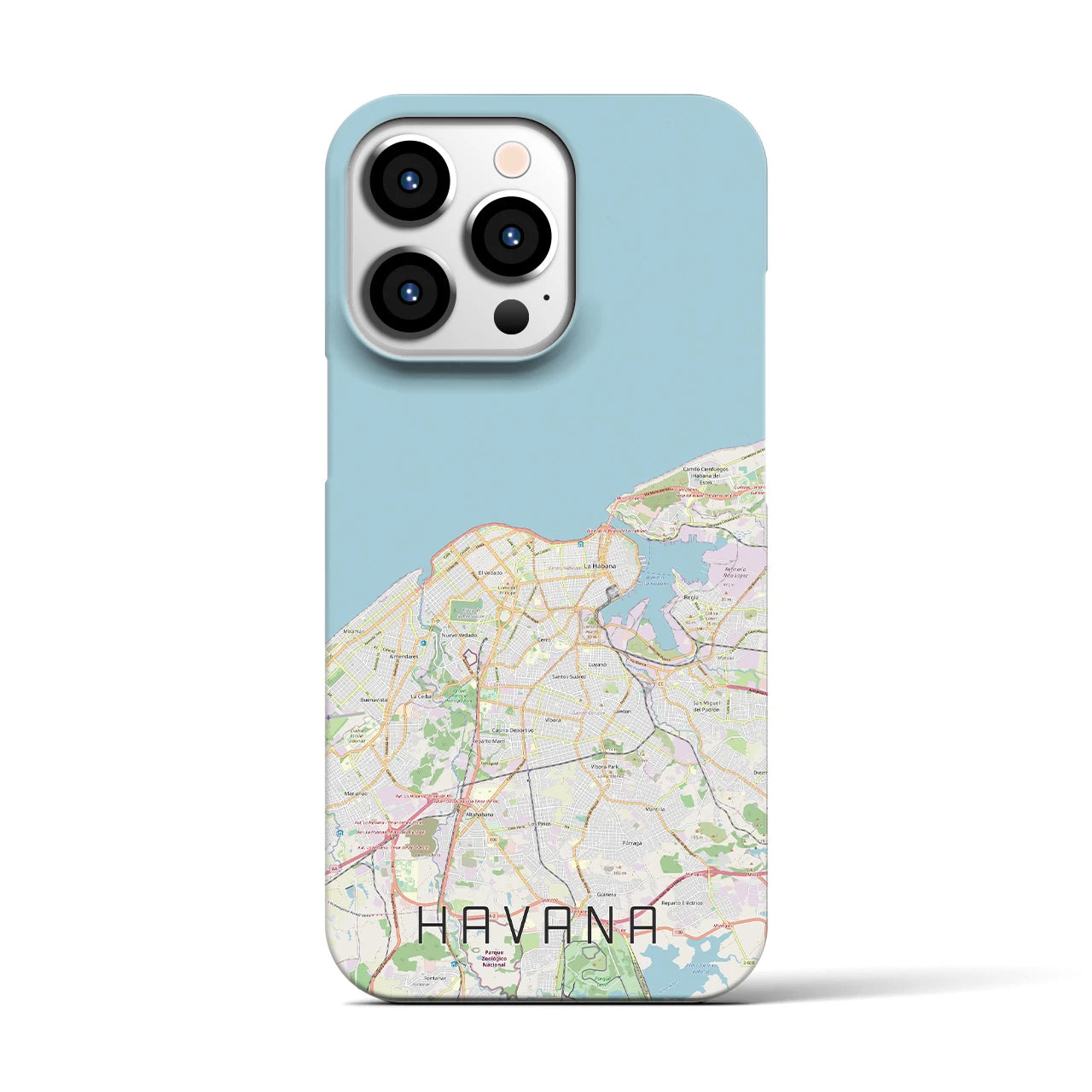 【ハバナ】地図柄iPhoneケース（バックカバータイプ・ナチュラル）iPhone 13 Pro 用