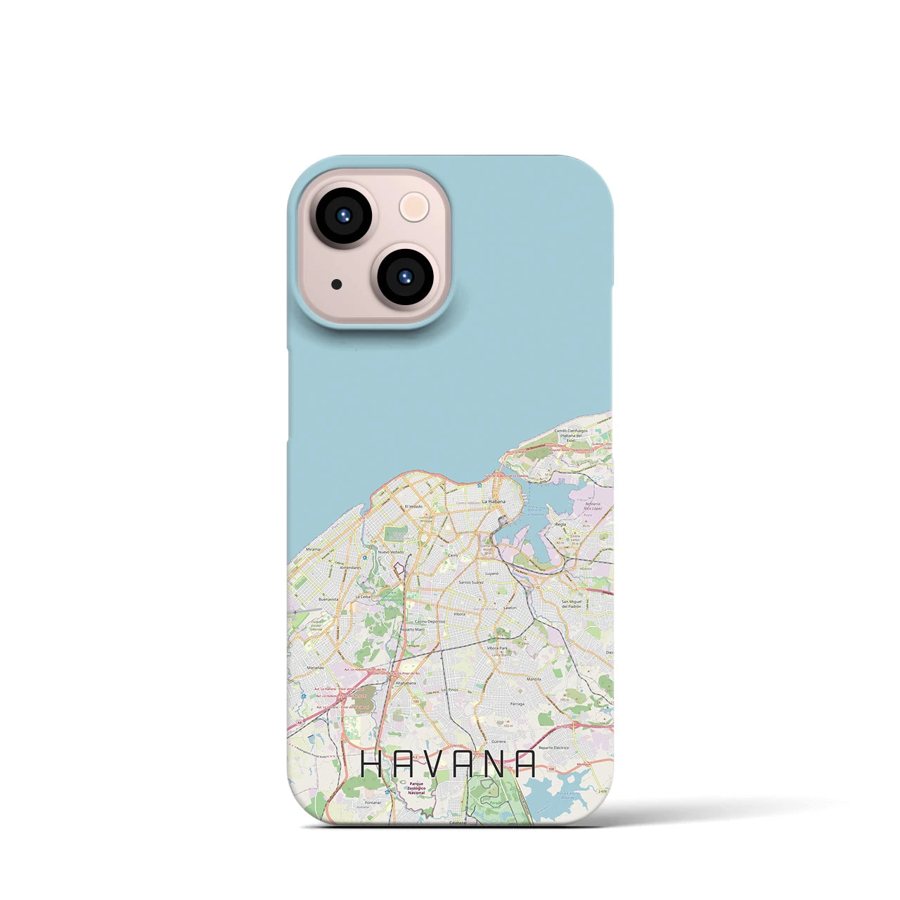 【ハバナ】地図柄iPhoneケース（バックカバータイプ・ナチュラル）iPhone 13 mini 用