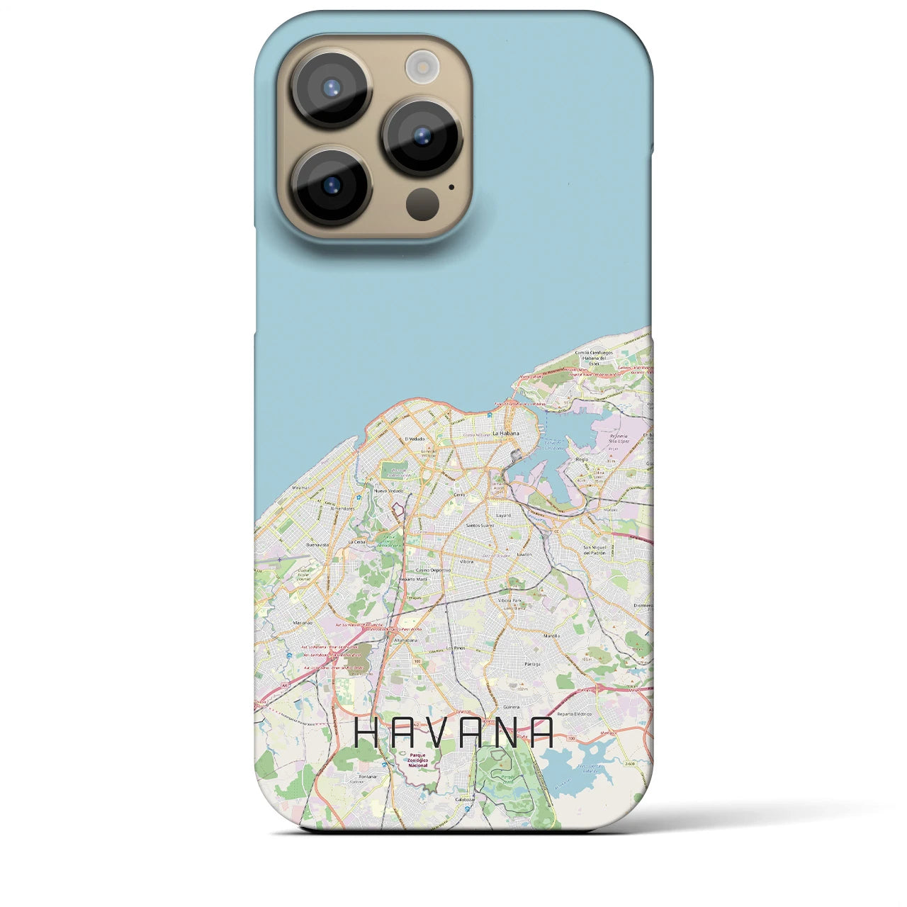 【ハバナ】地図柄iPhoneケース（バックカバータイプ・ナチュラル）iPhone 14 Pro Max 用