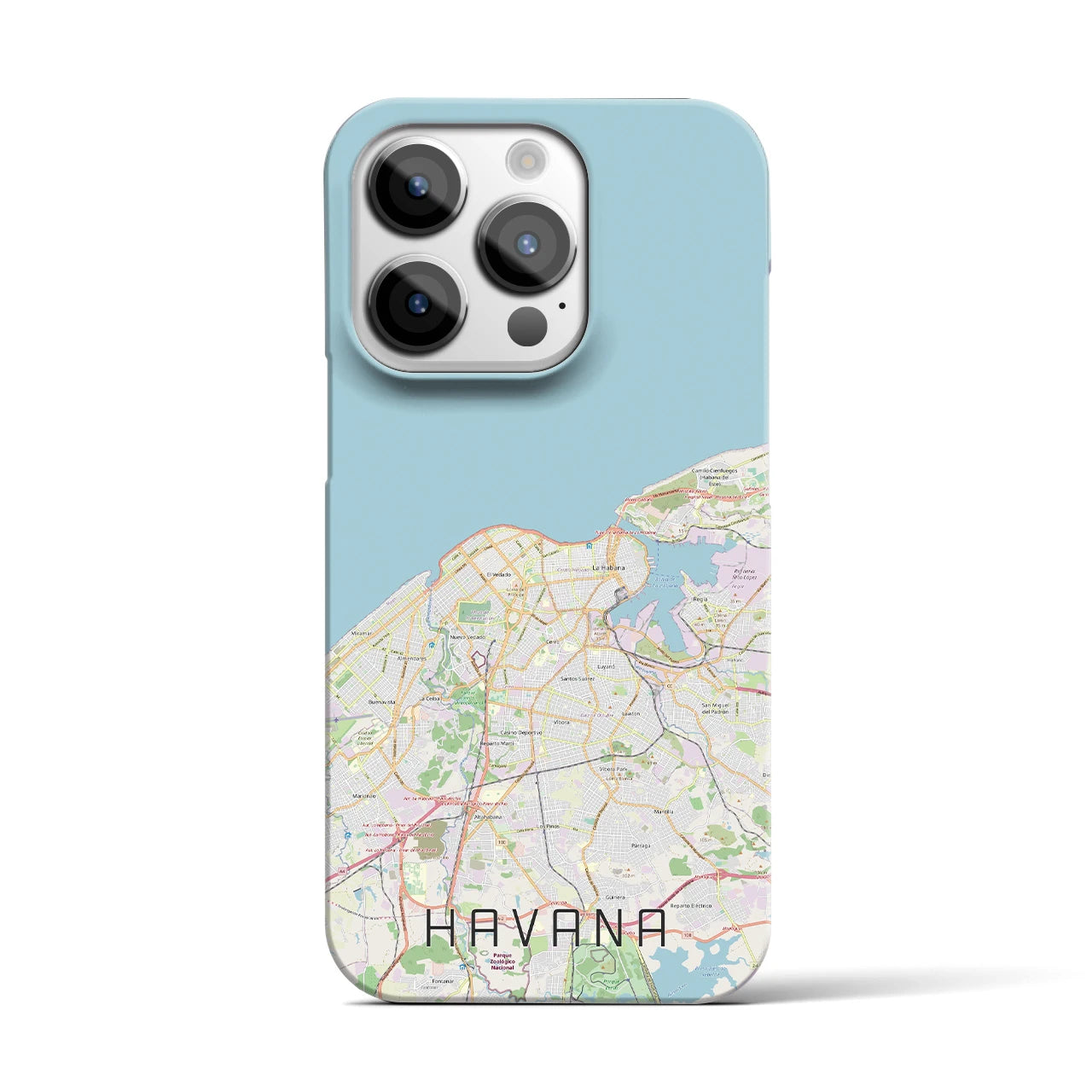 【ハバナ】地図柄iPhoneケース（バックカバータイプ・ナチュラル）iPhone 14 Pro 用