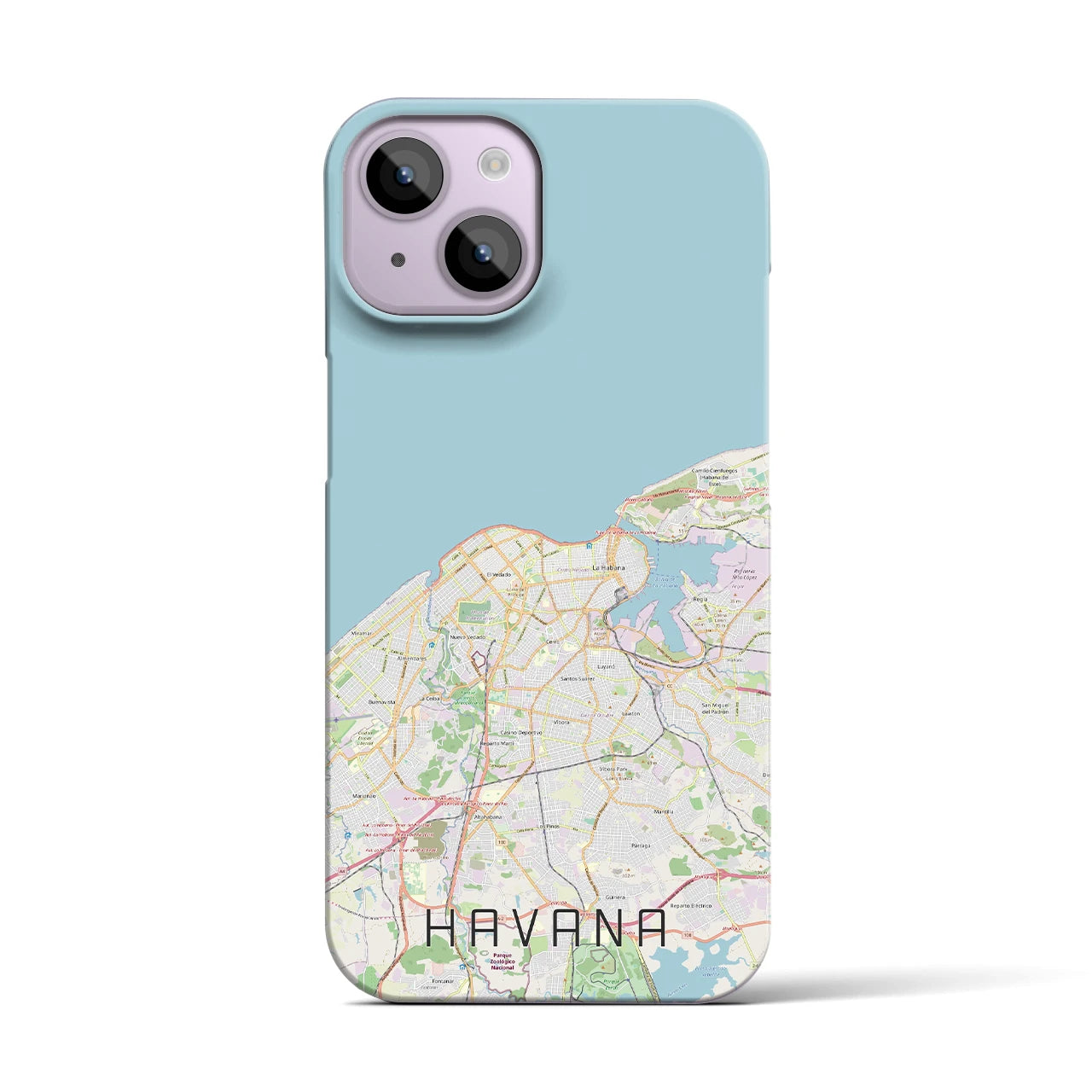 【ハバナ】地図柄iPhoneケース（バックカバータイプ・ナチュラル）iPhone 14 用