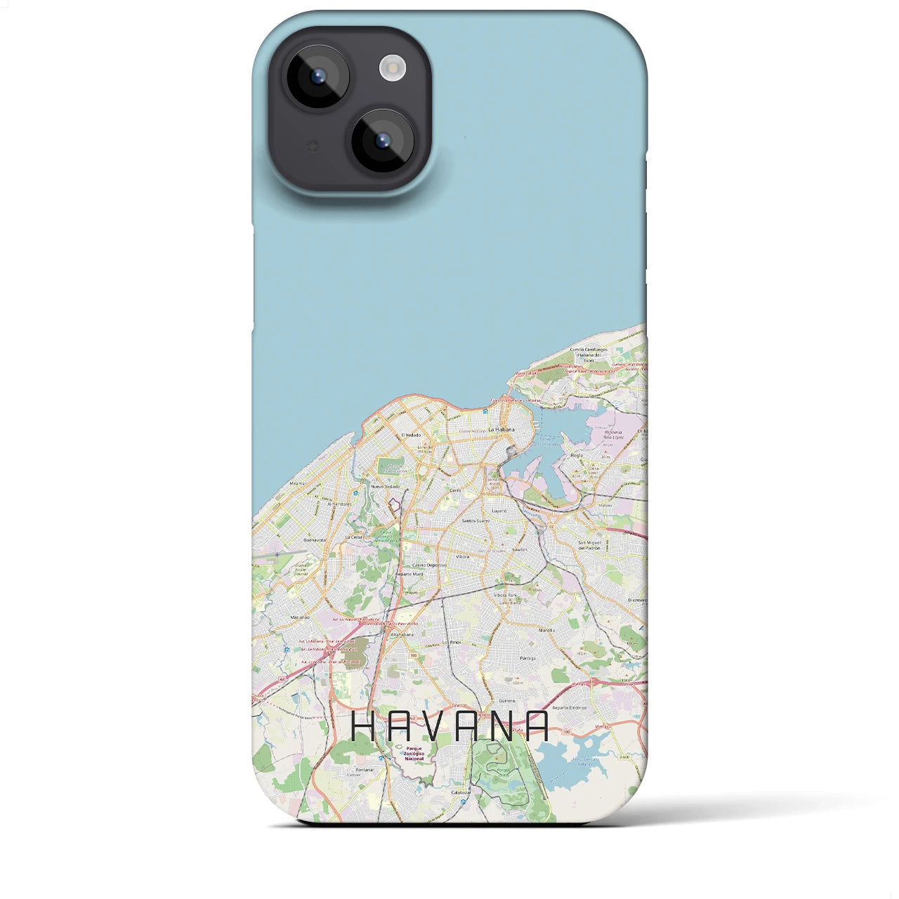 【ハバナ】地図柄iPhoneケース（バックカバータイプ・ナチュラル）iPhone 14 Plus 用