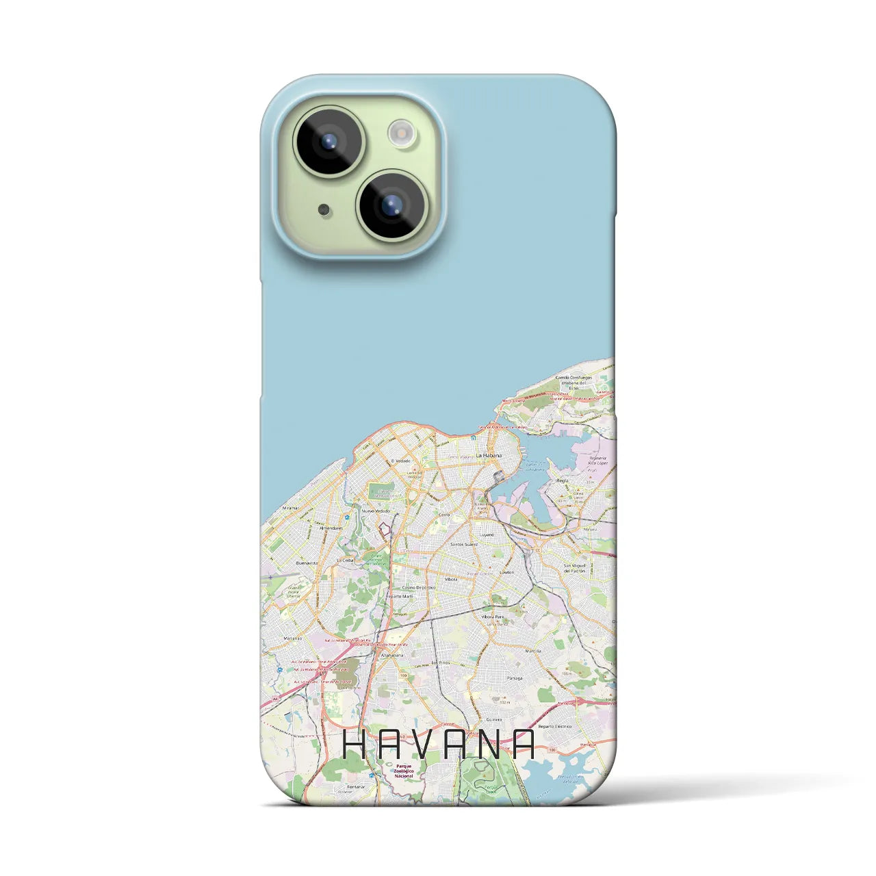【ハバナ】地図柄iPhoneケース（バックカバータイプ・ナチュラル）iPhone 15 用