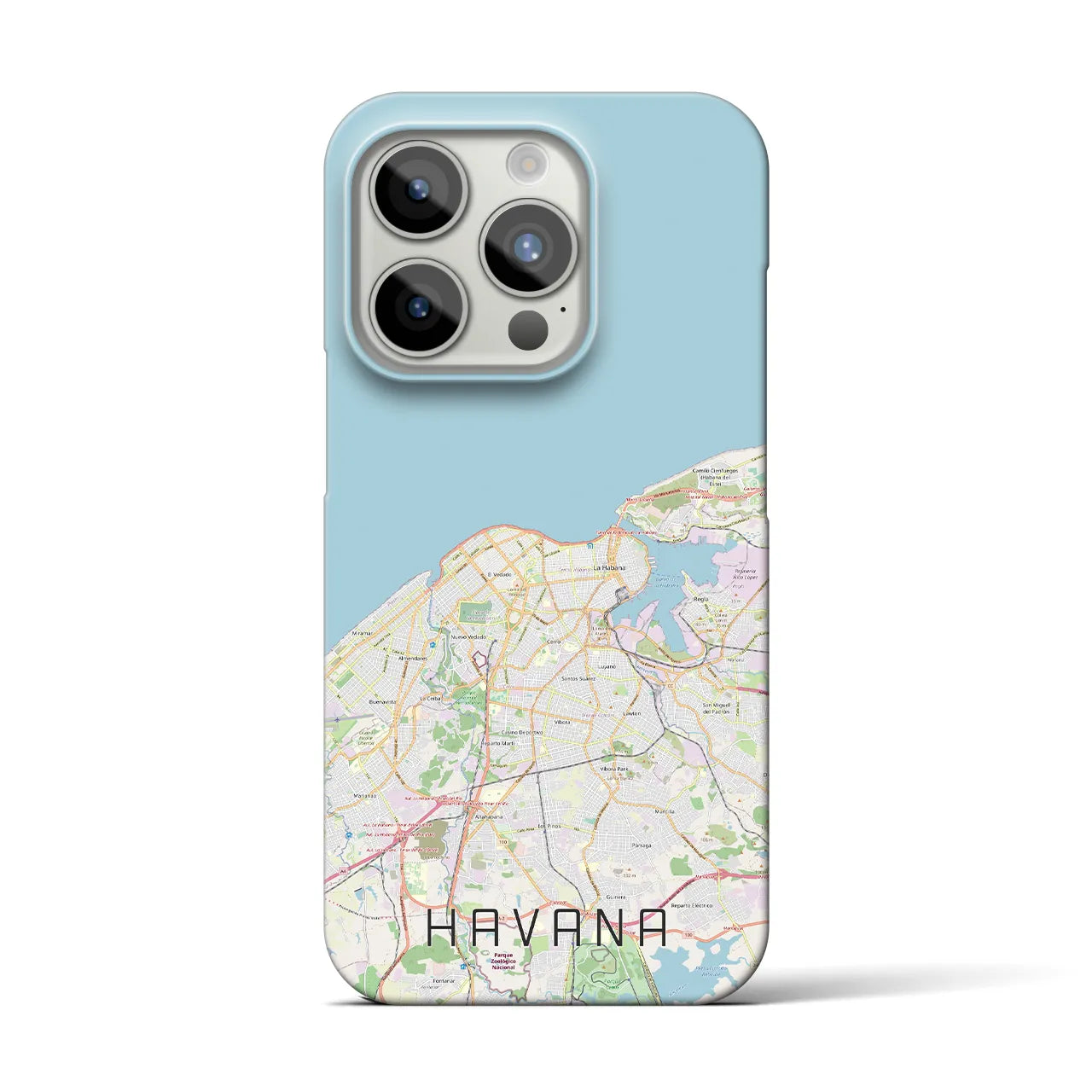 【ハバナ】地図柄iPhoneケース（バックカバータイプ・ナチュラル）iPhone 15 Pro 用