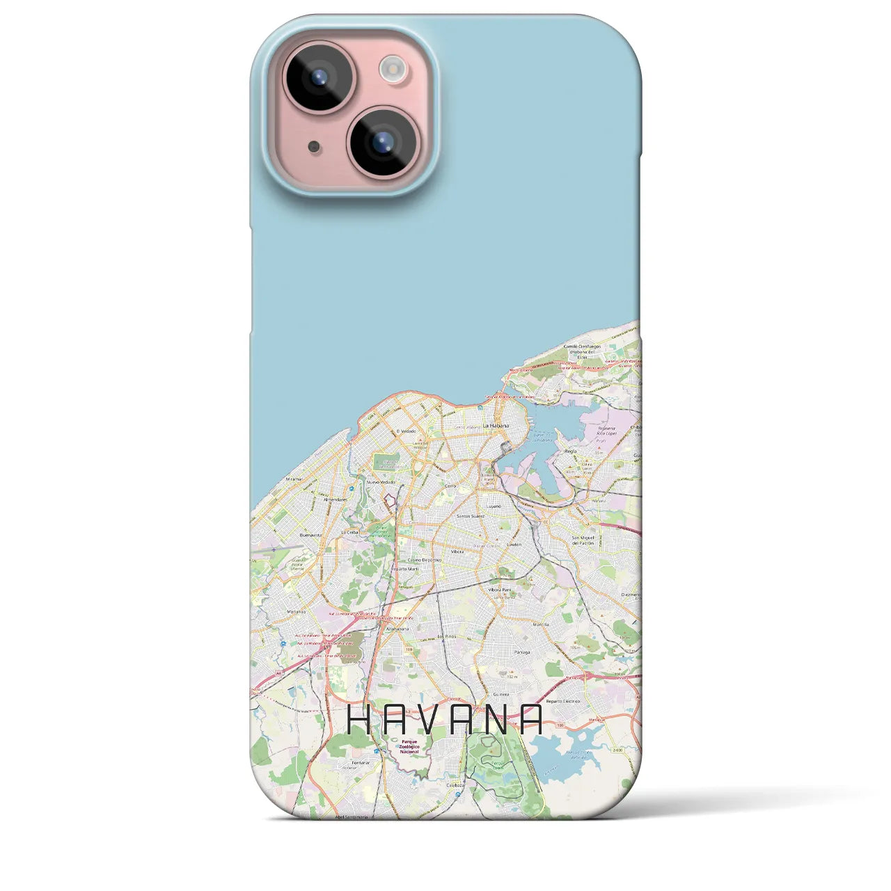 【ハバナ】地図柄iPhoneケース（バックカバータイプ・ナチュラル）iPhone 15 Plus 用