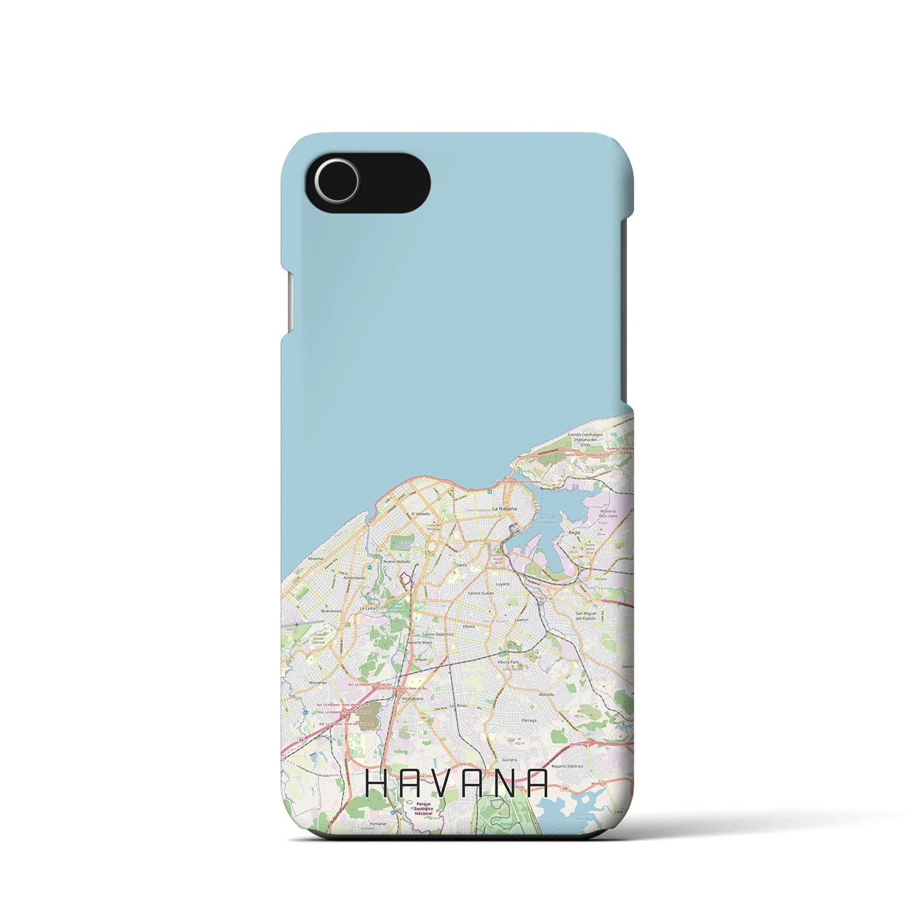 【ハバナ】地図柄iPhoneケース（バックカバータイプ・ナチュラル）iPhone SE（第3 / 第2世代） / 8 / 7 / 6s / 6 用
