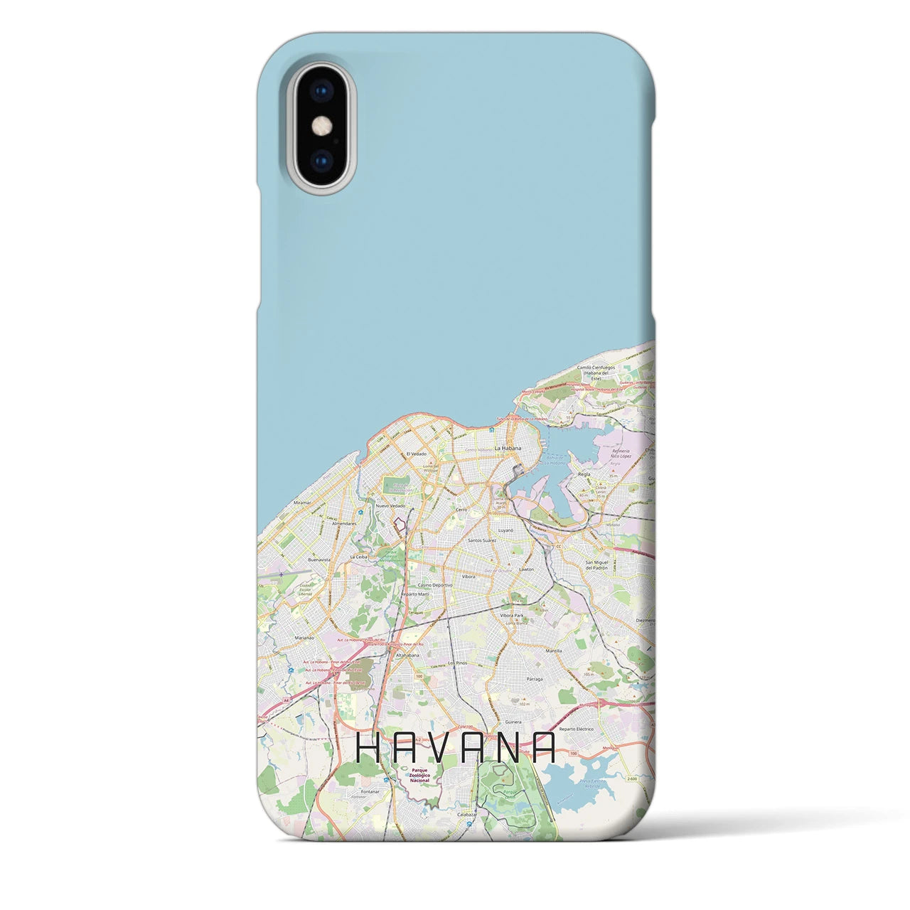 【ハバナ】地図柄iPhoneケース（バックカバータイプ・ナチュラル）iPhone XS Max 用
