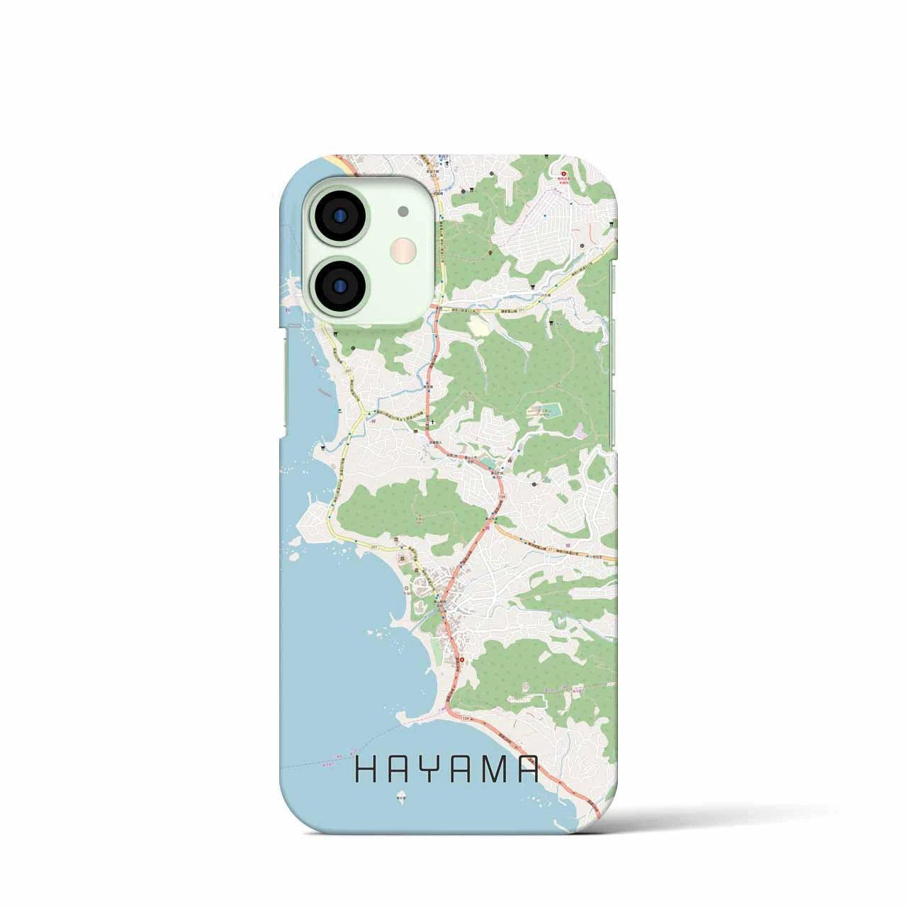 【葉山】地図柄iPhoneケース（バックカバータイプ・ナチュラル）iPhone 12 mini 用