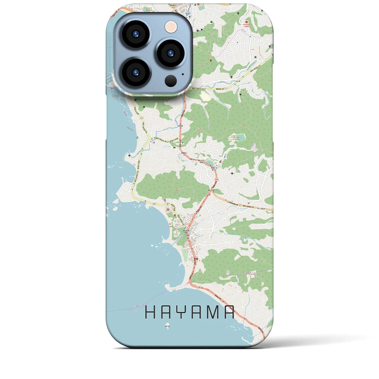 【葉山】地図柄iPhoneケース（バックカバータイプ・ナチュラル）iPhone 13 Pro Max 用