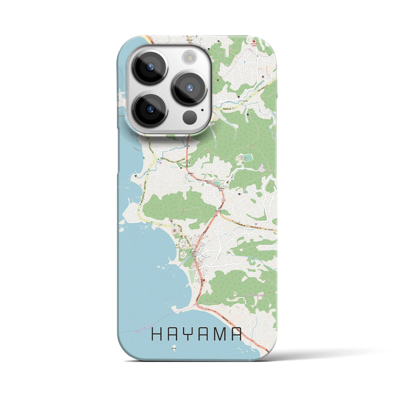 【葉山】地図柄iPhoneケース（バックカバータイプ・ナチュラル）iPhone 14 Pro 用