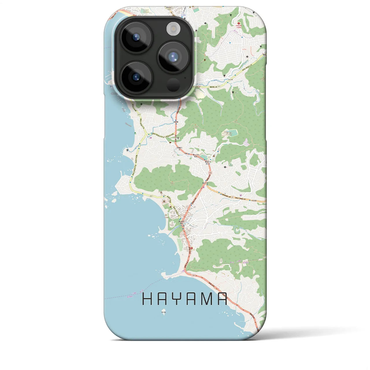 【葉山】地図柄iPhoneケース（バックカバータイプ・ナチュラル）iPhone 15 Pro Max 用
