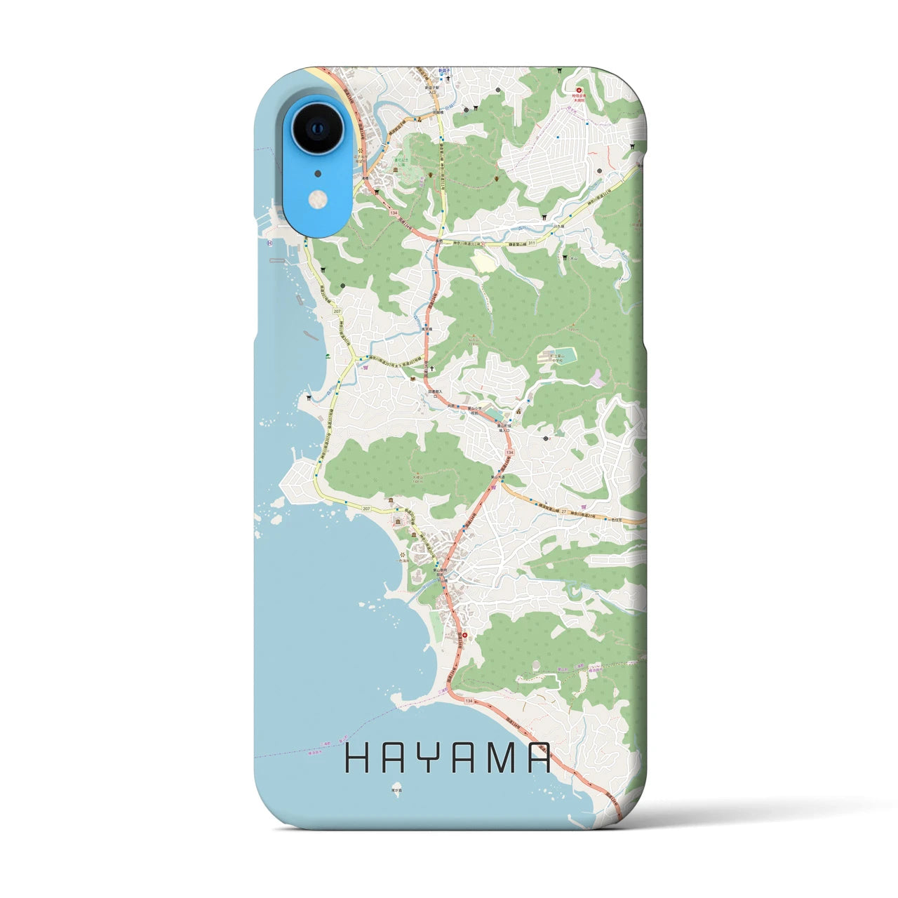 【葉山】地図柄iPhoneケース（バックカバータイプ・ナチュラル）iPhone XR 用