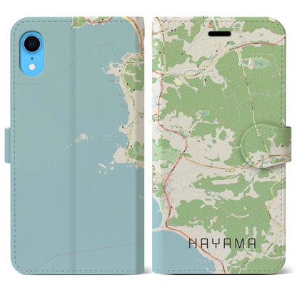 【葉山（神奈川県）】地図柄iPhoneケース（手帳タイプ）ナチュラル・iPhone XR 用