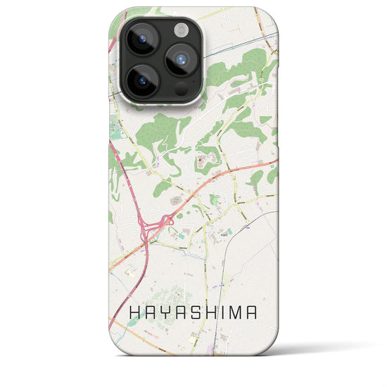 【早島】地図柄iPhoneケース（バックカバータイプ・ナチュラル）iPhone 15 Pro Max 用