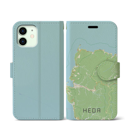 【戸田（静岡県）】地図柄iPhoneケース（手帳タイプ）ナチュラル・iPhone 12 mini 用