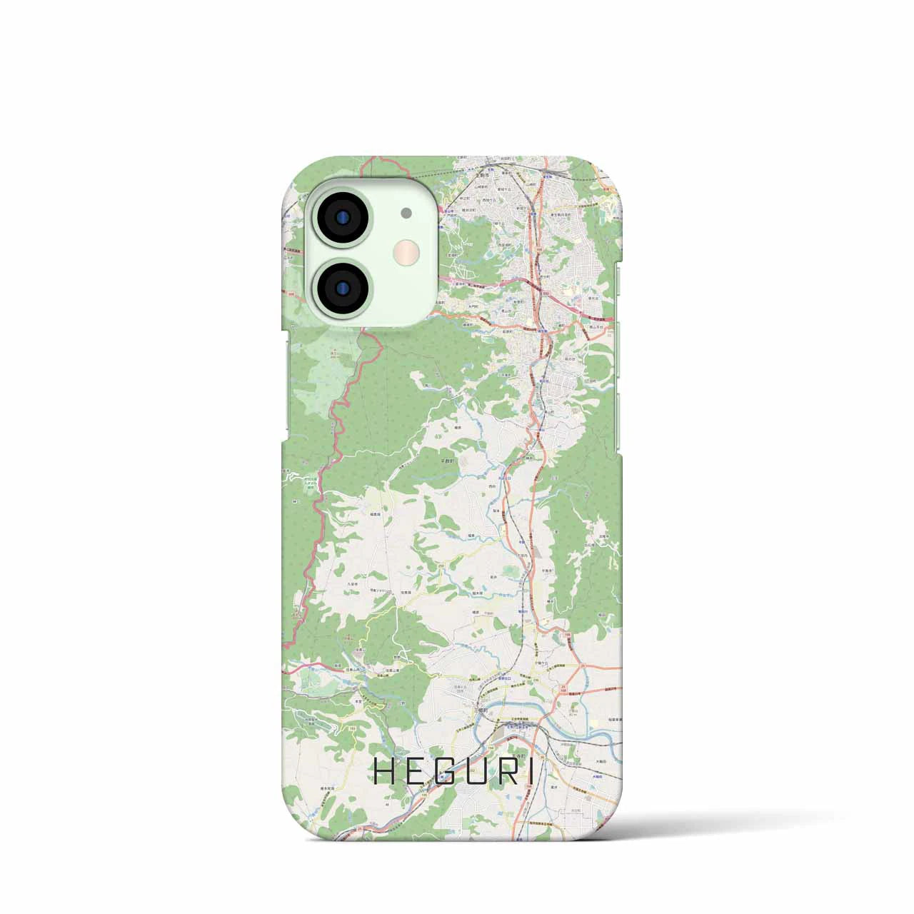 【平群】地図柄iPhoneケース（バックカバータイプ・ナチュラル）iPhone 12 mini 用