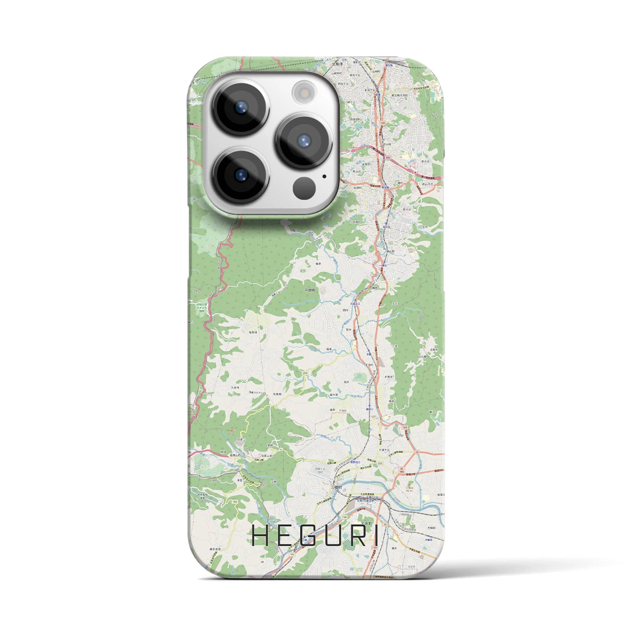【平群】地図柄iPhoneケース（バックカバータイプ・ナチュラル）iPhone 14 Pro 用