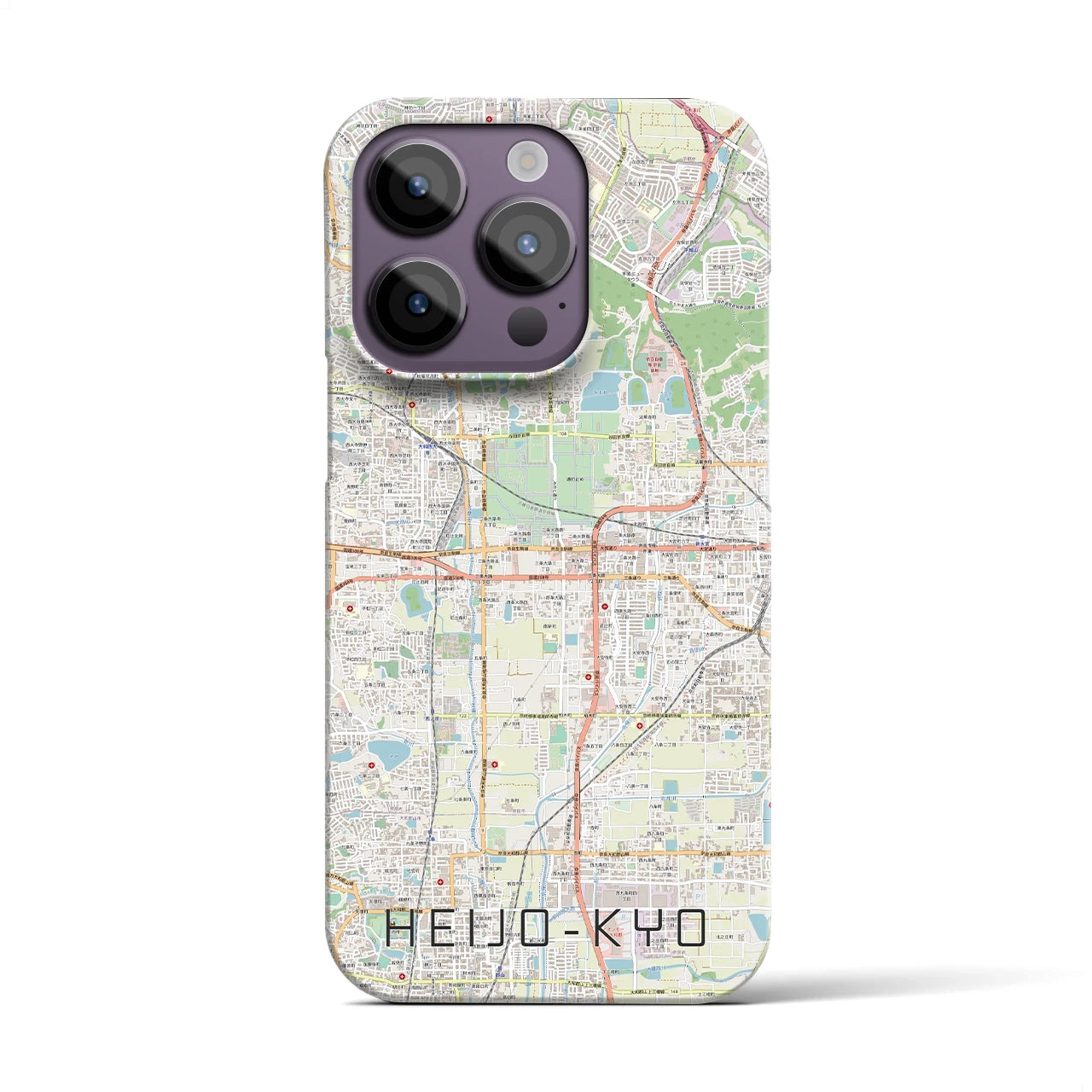 【平城京】地図柄iPhoneケース（バックカバータイプ・ナチュラル）iPhone 14 Pro 用