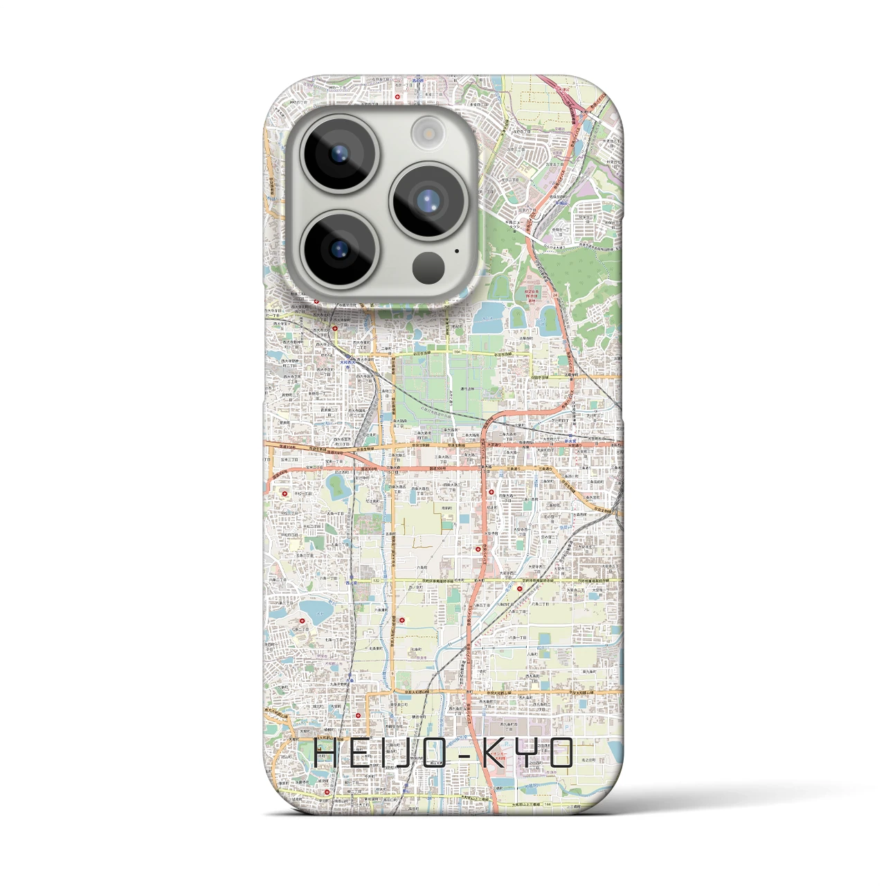 【平城京】地図柄iPhoneケース（バックカバータイプ・ナチュラル）iPhone 15 Pro 用
