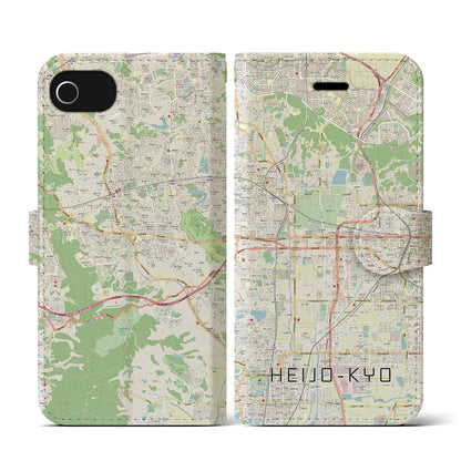 【平城京（奈良県）】地図柄iPhoneケース（手帳タイプ）ナチュラル・iPhone SE（第3 / 第2世代） / 8 / 7 / 6s / 6 用