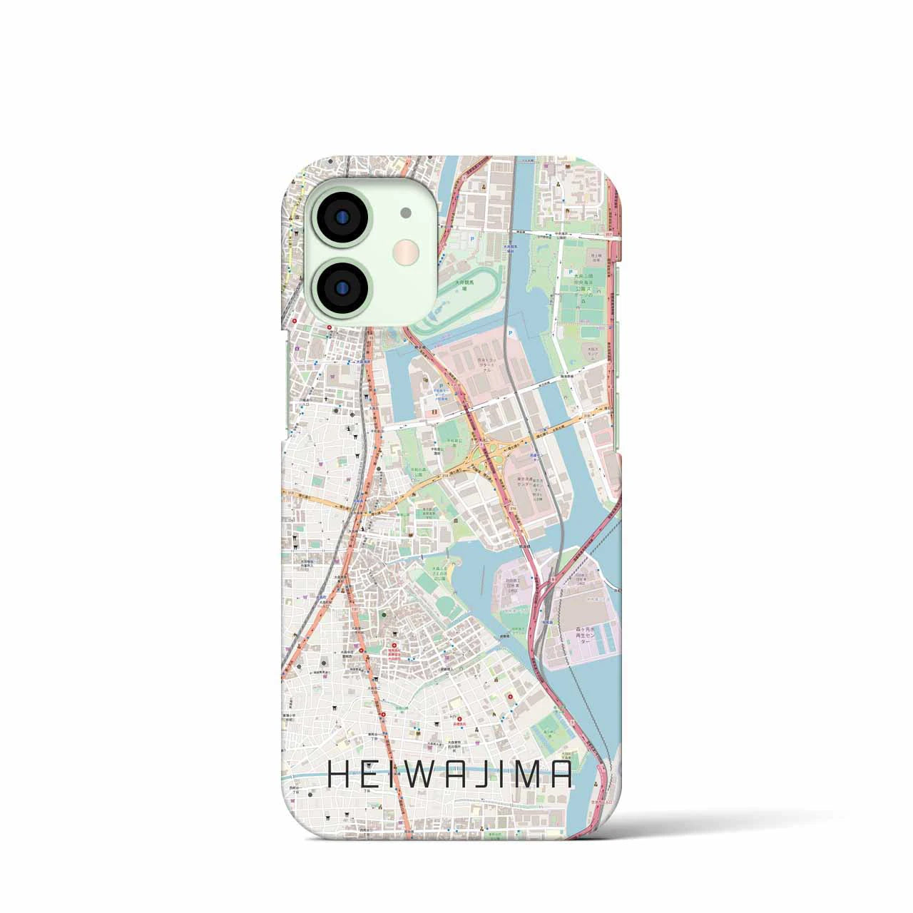 【平和島】地図柄iPhoneケース（バックカバータイプ・ナチュラル）iPhone 12 mini 用